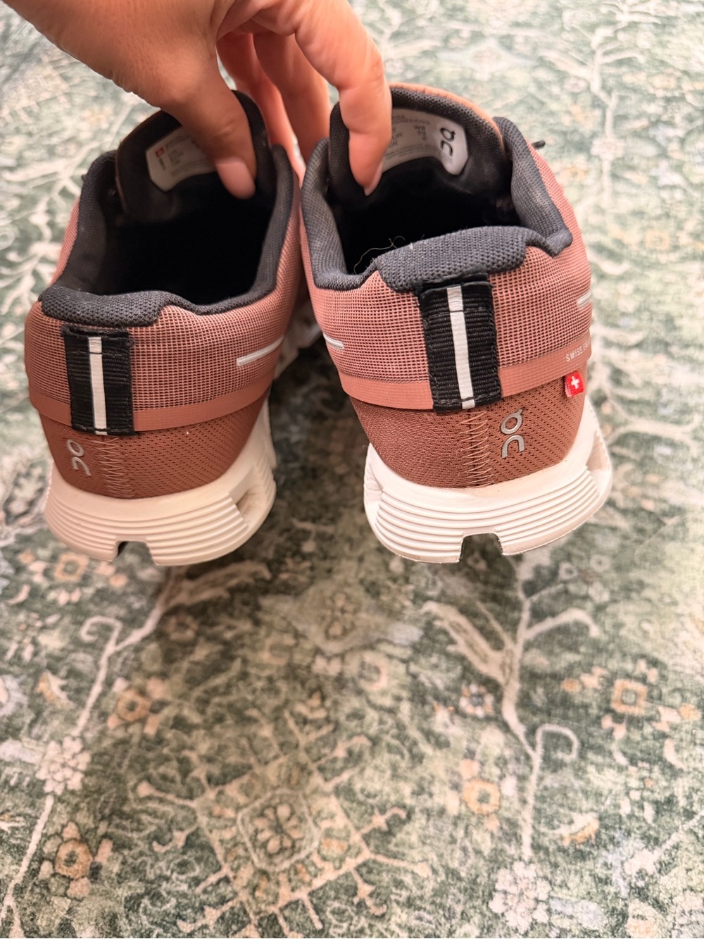 On Running Women's Athletic Shoes in Rust with Black Accents - Picture 2 of 4